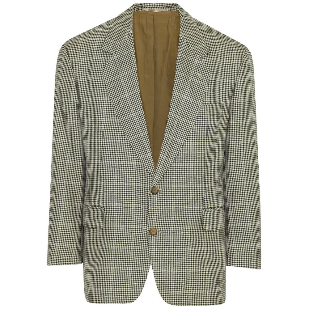 Daniel Hechter (West Germany) 80s, Cashmere-Silk, Windowpane Overcheck